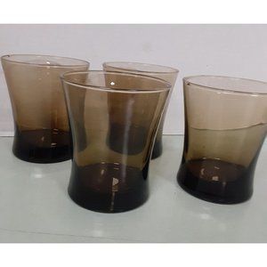 Mocha Linden Lowball or On The Rocks Glasses Set of 4